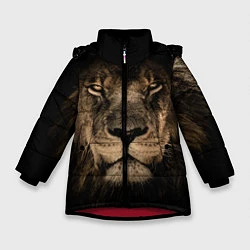 Куртка зимняя для девочки Львиный взгляд, цвет: 3D-красный