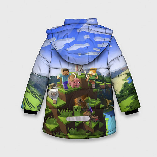 Зимняя куртка для девочки Майнкрафт: Даниил / 3D-Черный – фото 2