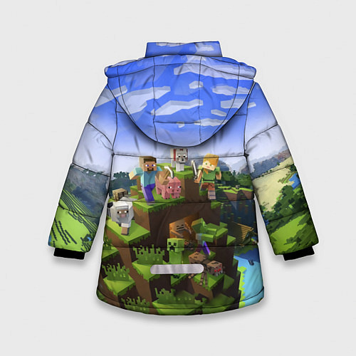 Зимняя куртка для девочки Майнкрафт: Костя / 3D-Черный – фото 2