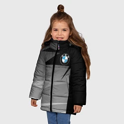 Куртка зимняя для девочки BMW 2018 SPORT, цвет: 3D-светло-серый — фото 2