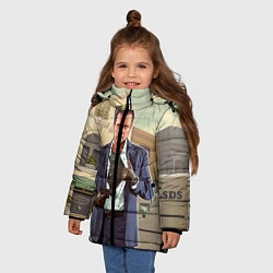 Куртка зимняя для девочки GTA V: Michael, цвет: 3D-светло-серый — фото 2