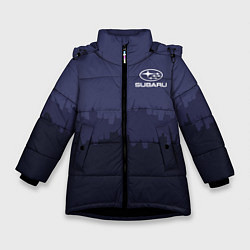 Куртка зимняя для девочки Subaru: Night City, цвет: 3D-черный