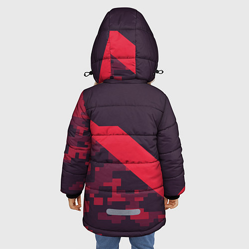 Зимняя куртка для девочки Audi: Red Pixel / 3D-Красный – фото 4