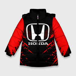 Куртка зимняя для девочки Honda: Red Anger, цвет: 3D-черный