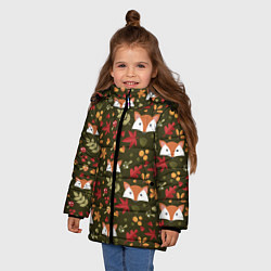 Куртка зимняя для девочки Осенние лисички, цвет: 3D-светло-серый — фото 2