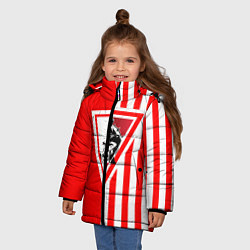 Куртка зимняя для девочки Красно-белый воин, цвет: 3D-светло-серый — фото 2