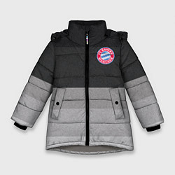 Куртка зимняя для девочки ФК Бавария: Серый стиль, цвет: 3D-светло-серый