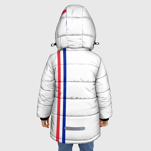 Зимняя куртка для девочки Франция: лента с гербом / 3D-Светло-серый – фото 4