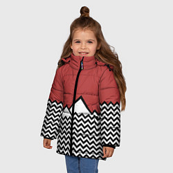 Куртка зимняя для девочки Горы Твин Пикс, цвет: 3D-светло-серый — фото 2