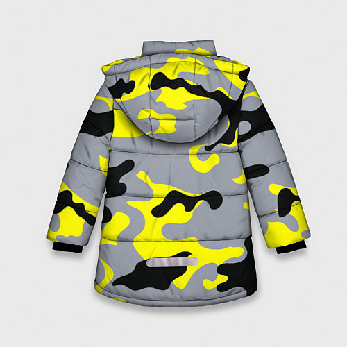 Зимняя куртка для девочки Yellow & Grey Camouflage / 3D-Светло-серый – фото 2