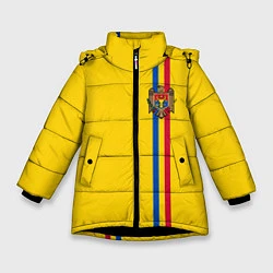 Зимняя куртка для девочки Молдавия: лента с гербом