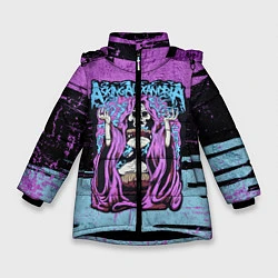 Куртка зимняя для девочки Asking Alexandria: Purple Death, цвет: 3D-черный