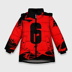 Куртка зимняя для девочки R6S: Red Outbreak, цвет: 3D-светло-серый