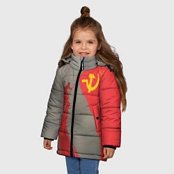 Куртка зимняя для девочки Флаг над Рейхстагом, цвет: 3D-красный — фото 2