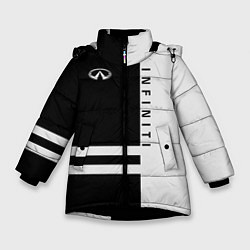 Куртка зимняя для девочки Infiniti: B&W Lines, цвет: 3D-черный