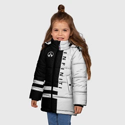 Куртка зимняя для девочки Infiniti: B&W Lines, цвет: 3D-черный — фото 2
