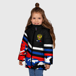 Куртка зимняя для девочки Россия: Камуфляж, цвет: 3D-черный — фото 2