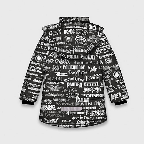 Зимняя куртка для девочки Rock Star / 3D-Черный – фото 2