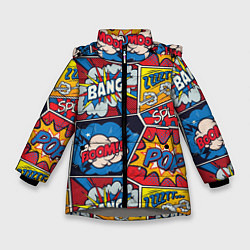 Зимняя куртка для девочки Pop art pattern