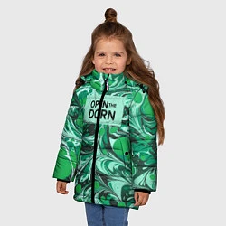 Куртка зимняя для девочки Open the Dorn, цвет: 3D-черный — фото 2