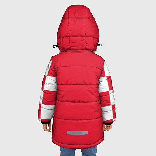 Зимняя куртка для девочки Сборная Хорватии: Домашняя ЧМ-2018 / 3D-Красный – фото 4