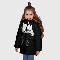 Куртка зимняя для девочки Волк Ведьмака, цвет: 3D-черный — фото 2