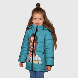 Куртка зимняя для девочки КариРоналдо, цвет: 3D-черный — фото 2