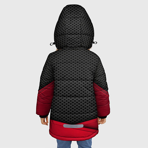 Зимняя куртка для девочки Audi: Grey Carbon / 3D-Красный – фото 4