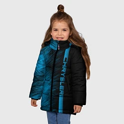 Куртка зимняя для девочки Chrysler синие полосы, цвет: 3D-светло-серый — фото 2