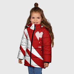 Куртка зимняя для девочки Игра в сердца, цвет: 3D-светло-серый — фото 2