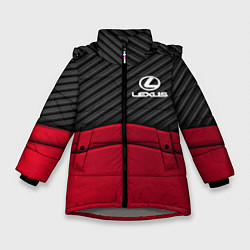 Куртка зимняя для девочки Lexus: Red Carbon, цвет: 3D-светло-серый