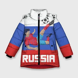 Куртка зимняя для девочки Russia Footballer, цвет: 3D-красный
