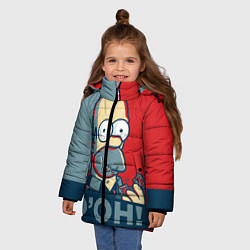Куртка зимняя для девочки Homer Simpson DOH!, цвет: 3D-черный — фото 2