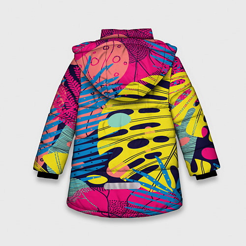 Зимняя куртка для девочки Тропическая мода / 3D-Черный – фото 2