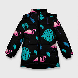 Зимняя куртка для девочки Ночные фламинго