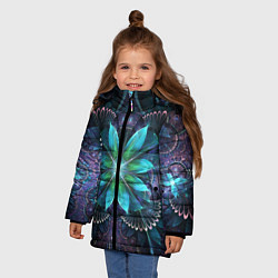 Куртка зимняя для девочки Астральная мандала, цвет: 3D-светло-серый — фото 2