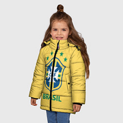 Куртка зимняя для девочки Brazil Team, цвет: 3D-светло-серый — фото 2