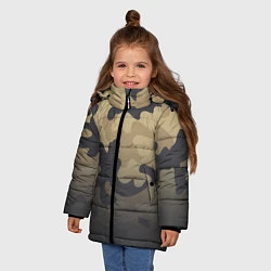 Куртка зимняя для девочки Camouflage Khaki, цвет: 3D-красный — фото 2