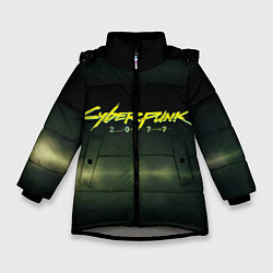 Куртка зимняя для девочки Cyberpunk 2077, цвет: 3D-светло-серый