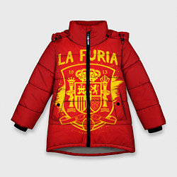 Куртка зимняя для девочки La Furia, цвет: 3D-светло-серый