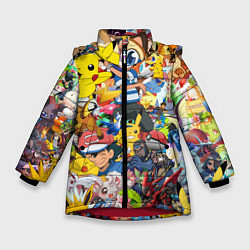 Куртка зимняя для девочки Pokemon Bombing, цвет: 3D-красный