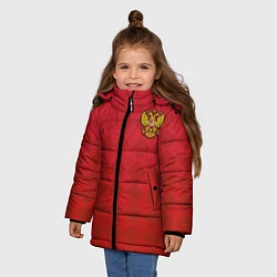 Куртка зимняя для девочки Форма сборной России, цвет: 3D-светло-серый — фото 2