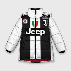 Куртка зимняя для девочки FC Juventus 18-19, цвет: 3D-красный