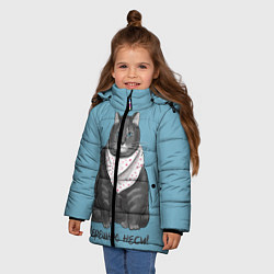 Куртка зимняя для девочки Черешню неси!, цвет: 3D-черный — фото 2