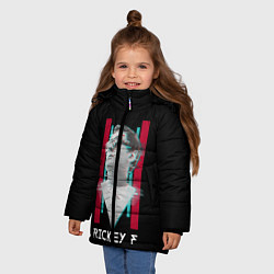 Куртка зимняя для девочки Rickey F: Glitch, цвет: 3D-черный — фото 2