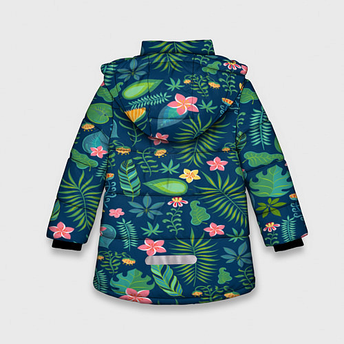 Зимняя куртка для девочки Тропический лес / 3D-Черный – фото 2