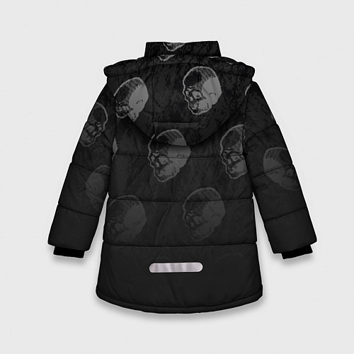 Зимняя куртка для девочки Watch Dogs 2: Skulls Pattern / 3D-Светло-серый – фото 2