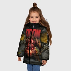 Куртка зимняя для девочки DOOM: Pinky Monster, цвет: 3D-черный — фото 2