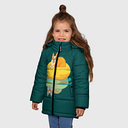 Куртка зимняя для девочки Корги на пончике, цвет: 3D-черный — фото 2