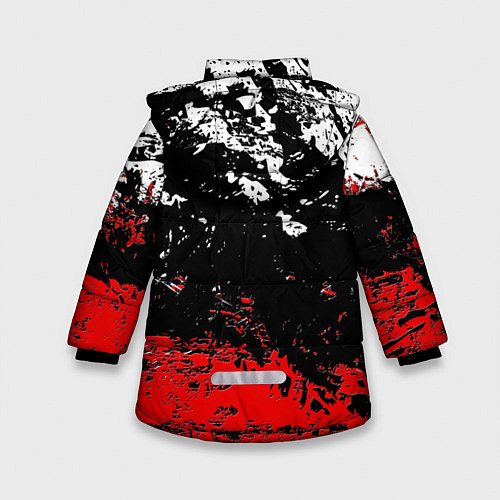 Зимняя куртка для девочки Брызги красок / 3D-Черный – фото 2